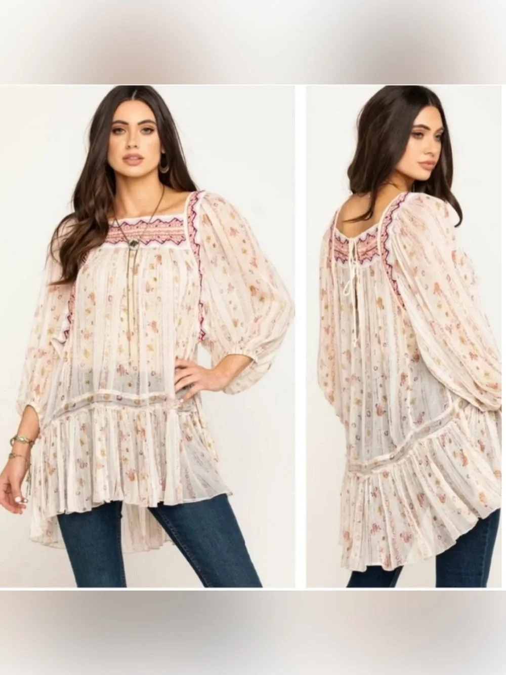 Free People Ivory Dance Magic Tunic Size Large